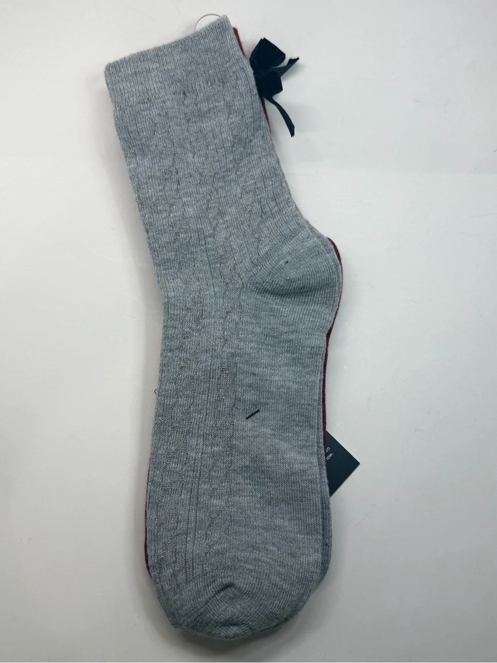 art class Burgundy Mid-Crew Socks with Black Trim